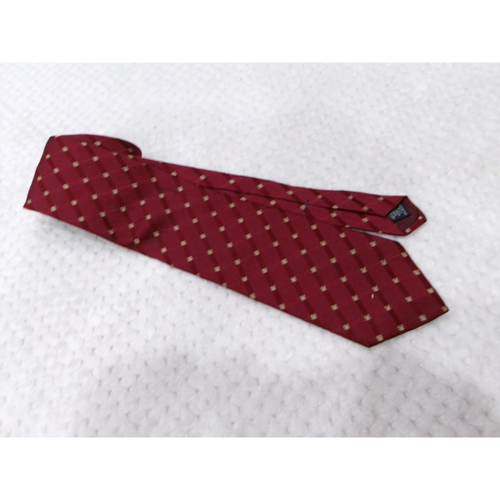 Nautica Mens 3.5x60 Necktie Burgundy Red Geometric Silk Classic Professional Tie